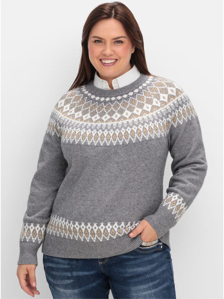 Strickpullover in grau meliert