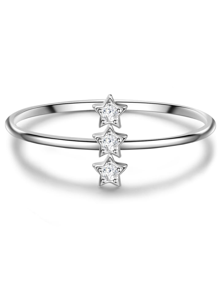 Ring Sterne aus Sterling Silber mit Zirkonia in silber