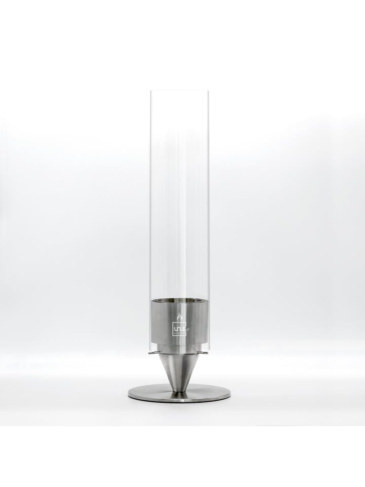 Tischkamin Gartenfackel Ethanol in Silber