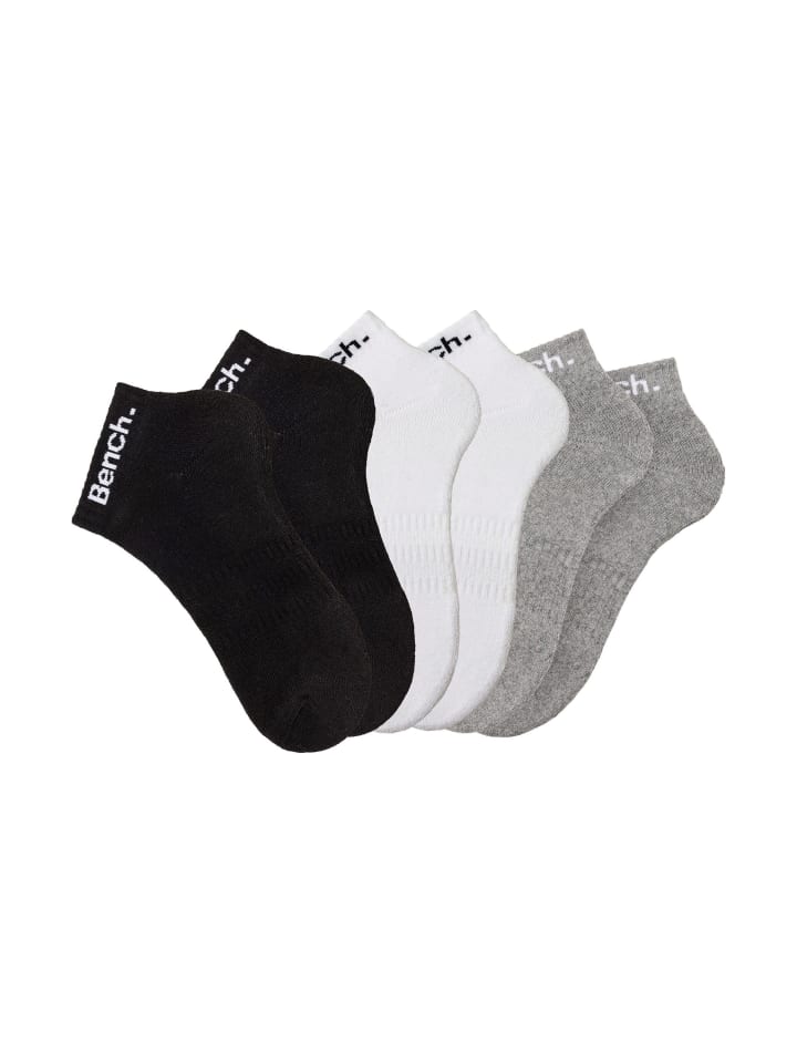 Sportsocken in 2x schwarz, 2x grau-meliert, 2x weiß