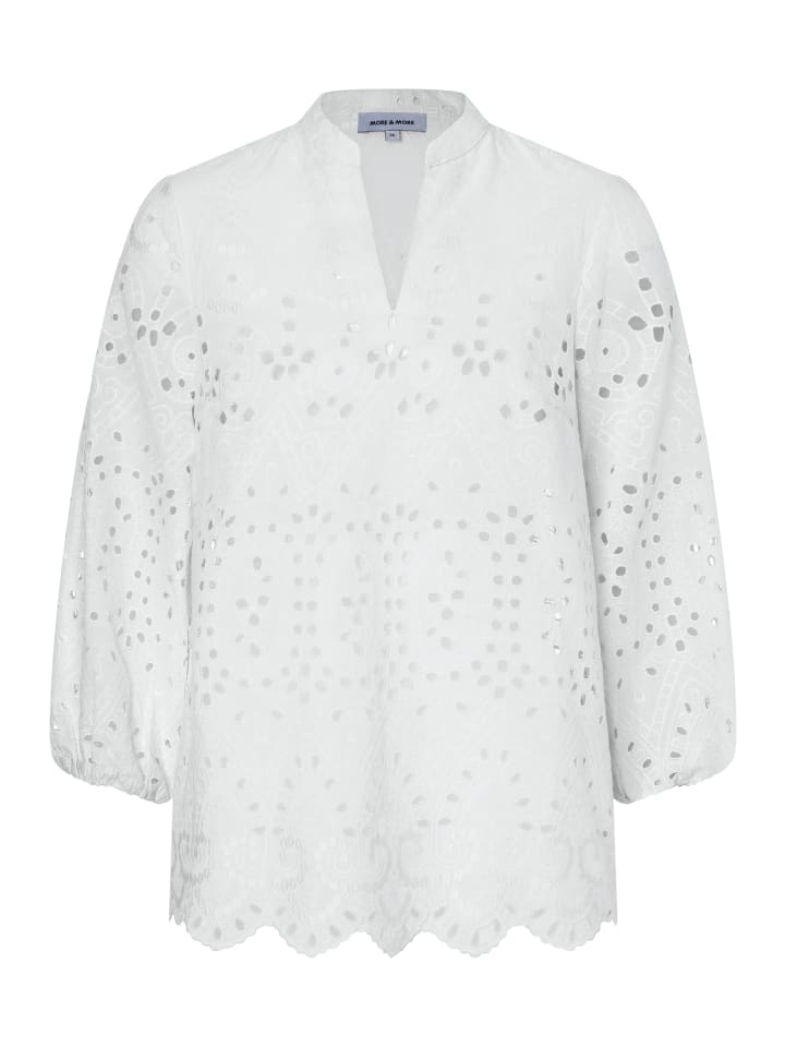 legere Lochspitzen-Schlupfbluse, 3/4 Arm in off white