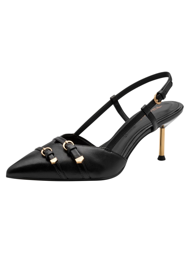 Slingpumps in BLACK LEATHER