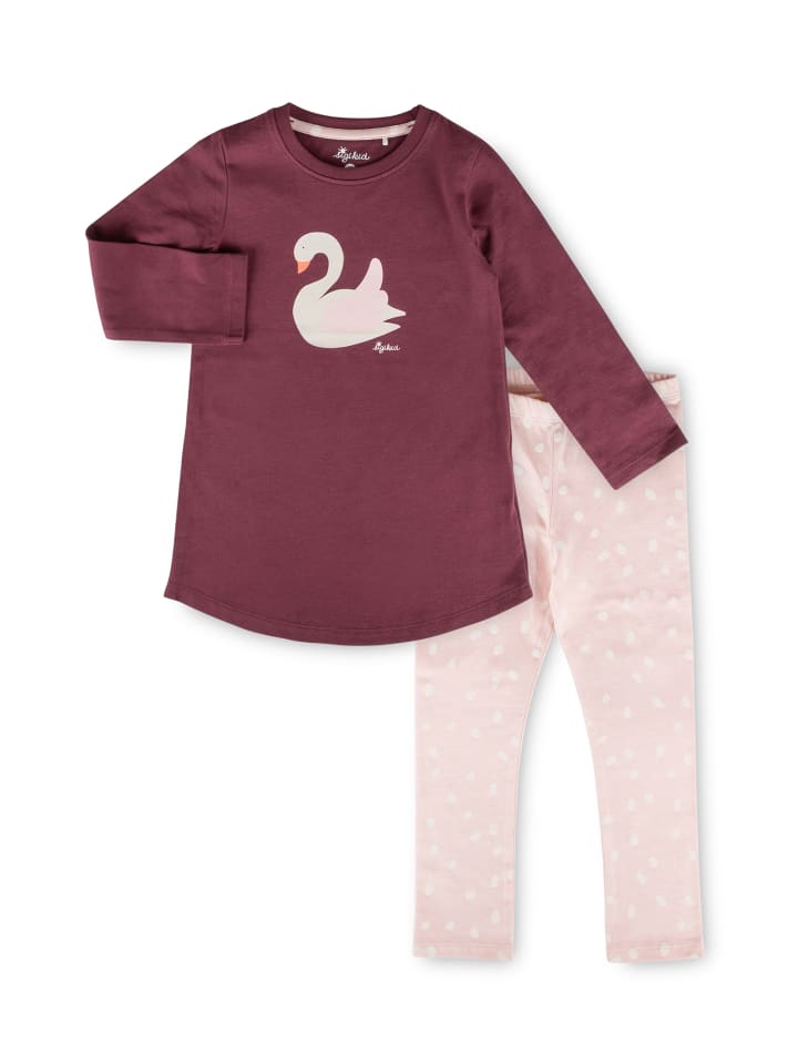 Pyjama Nachtwäsche in bordeaux/rosa