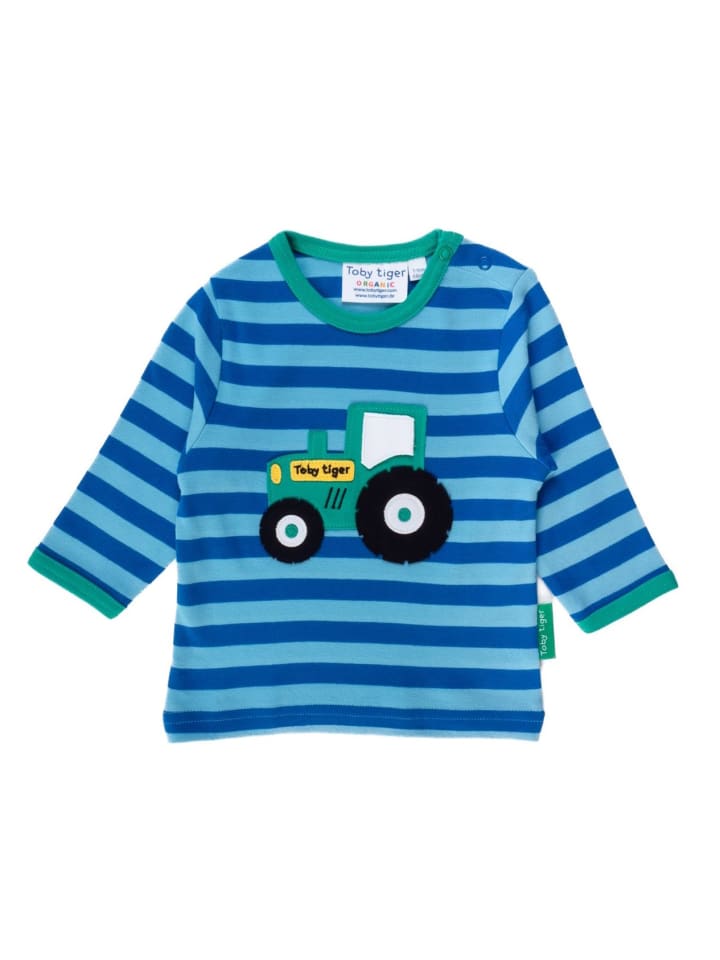 Langarmshirt mit Traktor Applikation in blau