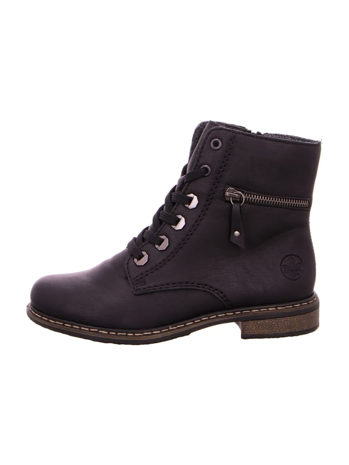 Schnürstiefeletten in Schwarz