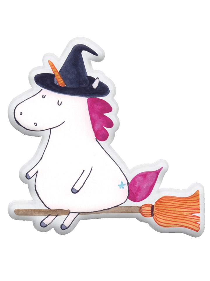 Kuschelkissen Einhorn Hexe ohne Spruch in Weiß
