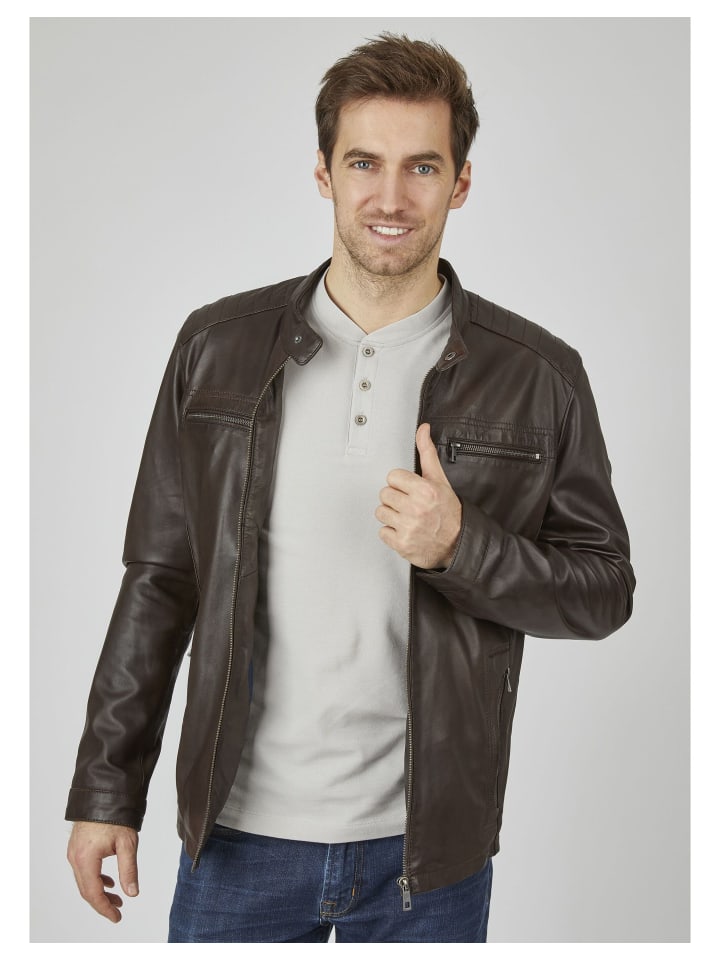 Lederjacke BUALBERTO in dunkelbraun