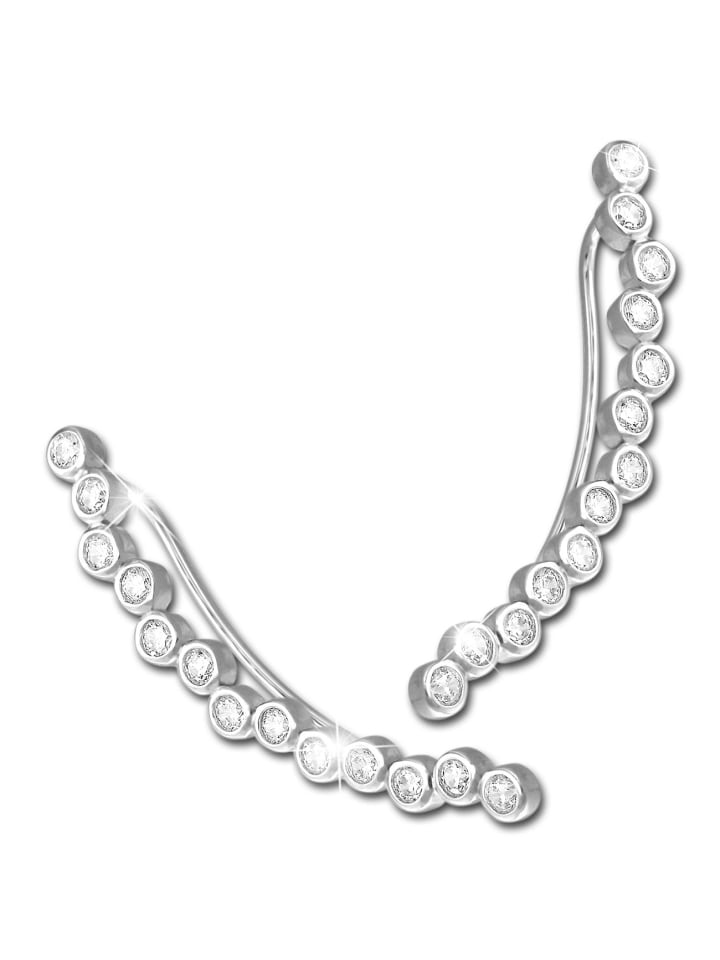 Ohrringe 925 Sterling Silber Ear Cuff 13 Zirkonias Ohrklemme