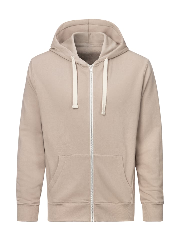 Kapuzensweatjacke in beige