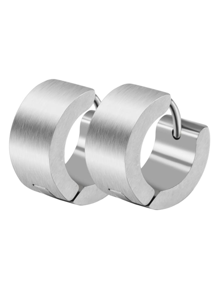 Unisex Ohrringe – Klappcreole aus Edelstahl in silber