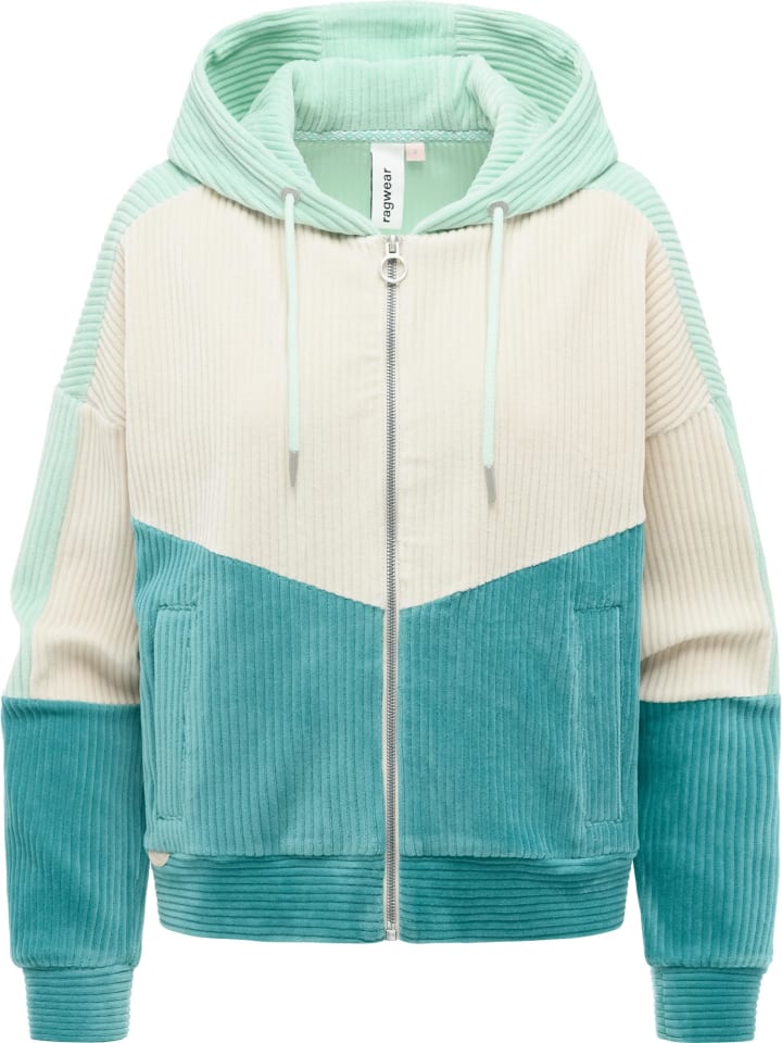 Sweatjacke Queny Sweat Cordy in Teal Green