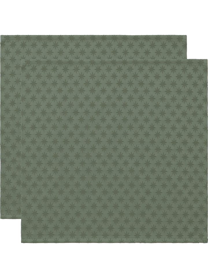 Jacquard, Baumwollmischung Serviette 2er-Pack Denia in oliv