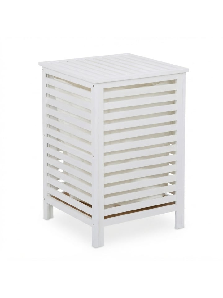 Wäschetruhe in Weiß - (B)45 x (H)65,5 x (T)45 cm