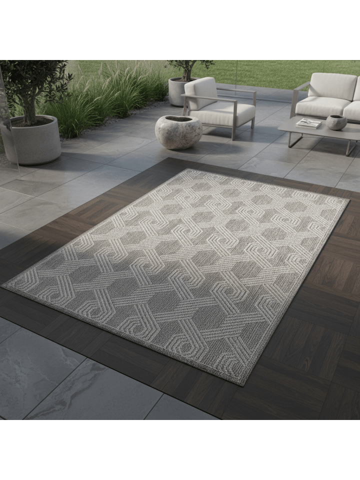 Teppich Outdoor Waschbar Geometrisch LIRIA Strapazierfähig OEKO-TEX