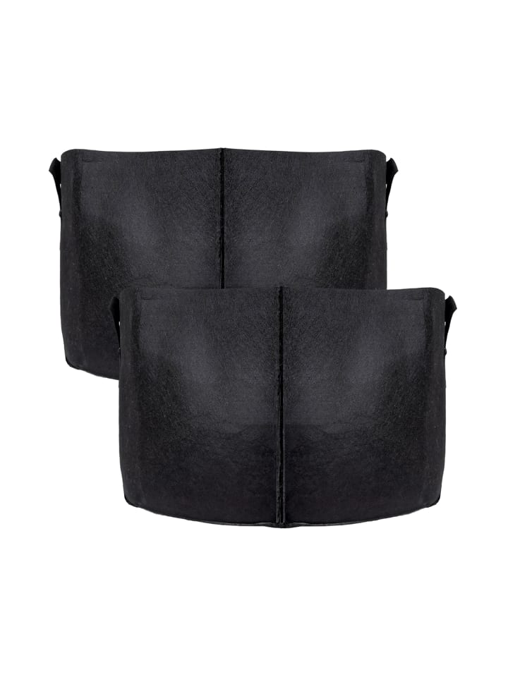 Vlies Pflanzsack - Pflanzen Übertopf in 2x Schwarz - 56L - 50x30cm