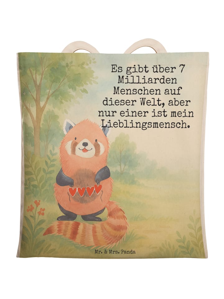 Tasche Roter Panda Design mit Spruch in Weiß