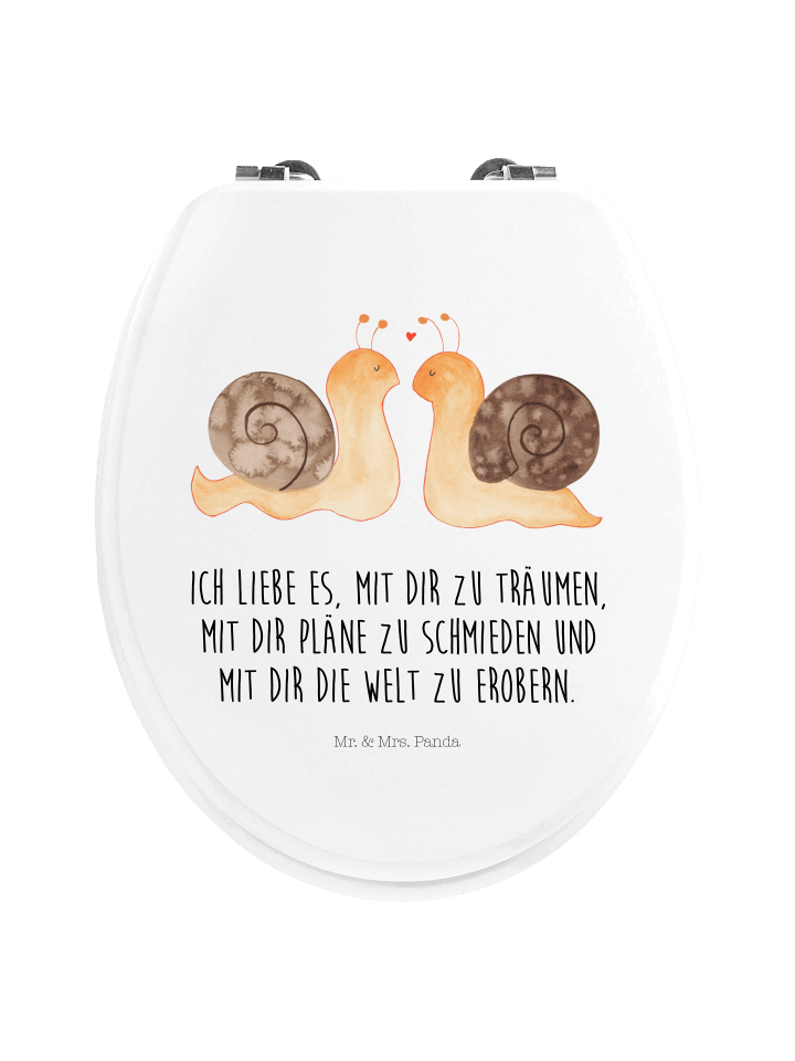 WC Brille Schnecken Liebe mit Spruch in Weiß