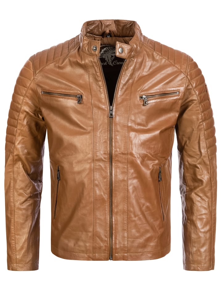 Lederjacke in Hellbraun