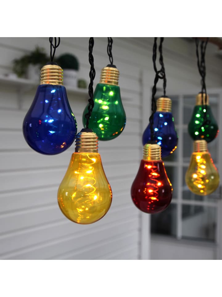 LED Glühbirnen Lichterkette Glow, outdoor, Netzbetrieb, bunt, 3,6m