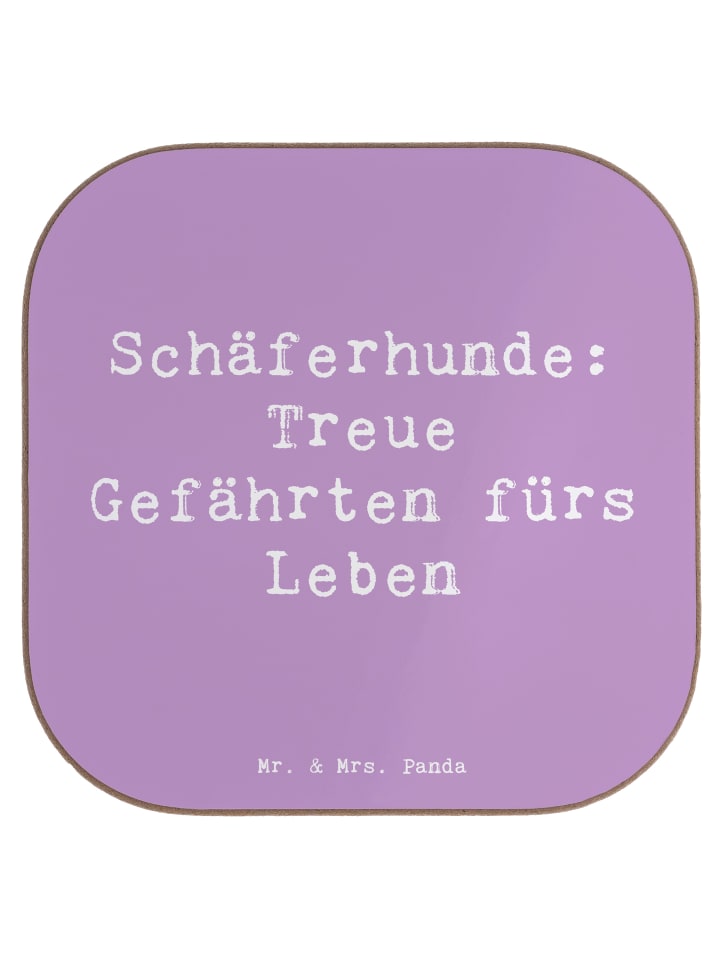 Untersetzer Spruch Schäferhund Gefährten mit Sp... in Lavendeltraum