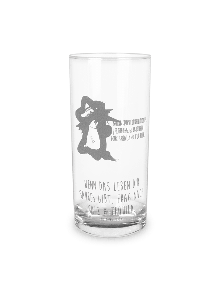 Blümchentailglas Axolotl Tequila mit Spruch in Transparent