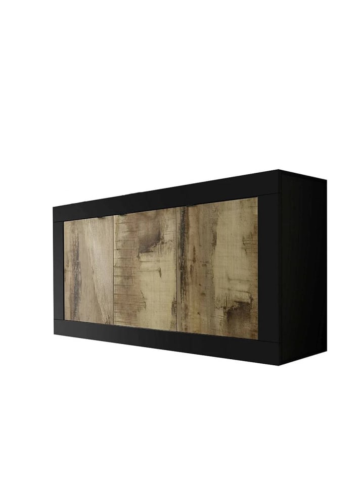 Buffet INITIAL in Mattschwarz - (W)160  x (H)85,8  x (L)42 cm