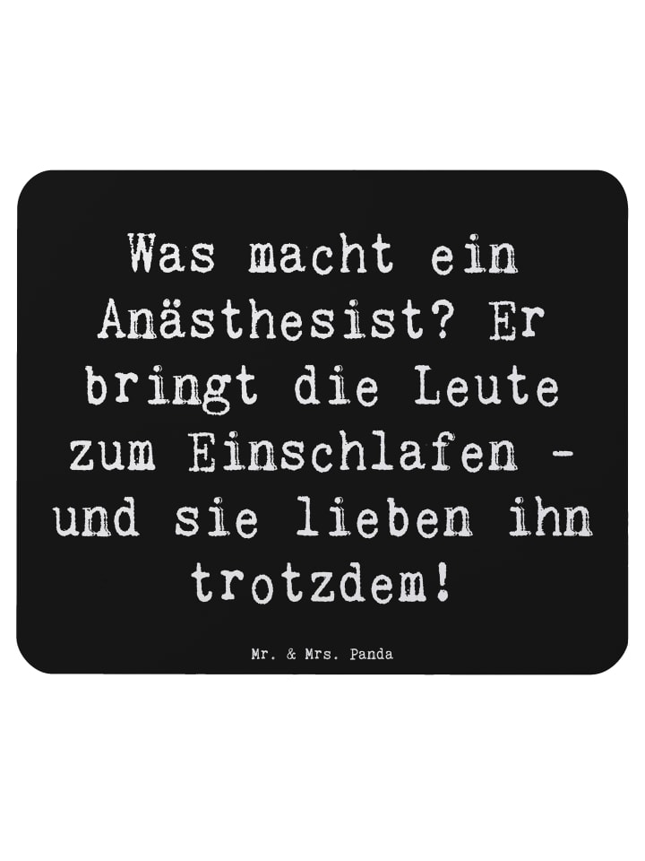 Maus Pad Spruch Anästhesist Schlafprofi mit Spruch in Schwarz