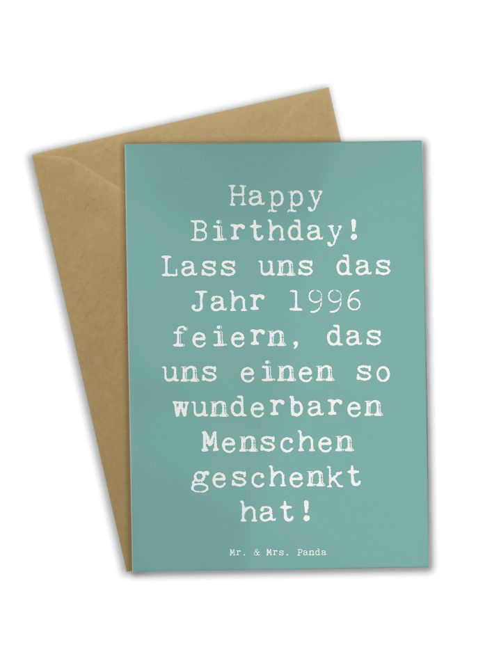 Klappkarte Spruch 1996 Geburtstag mit Spruch in Meeresbrise