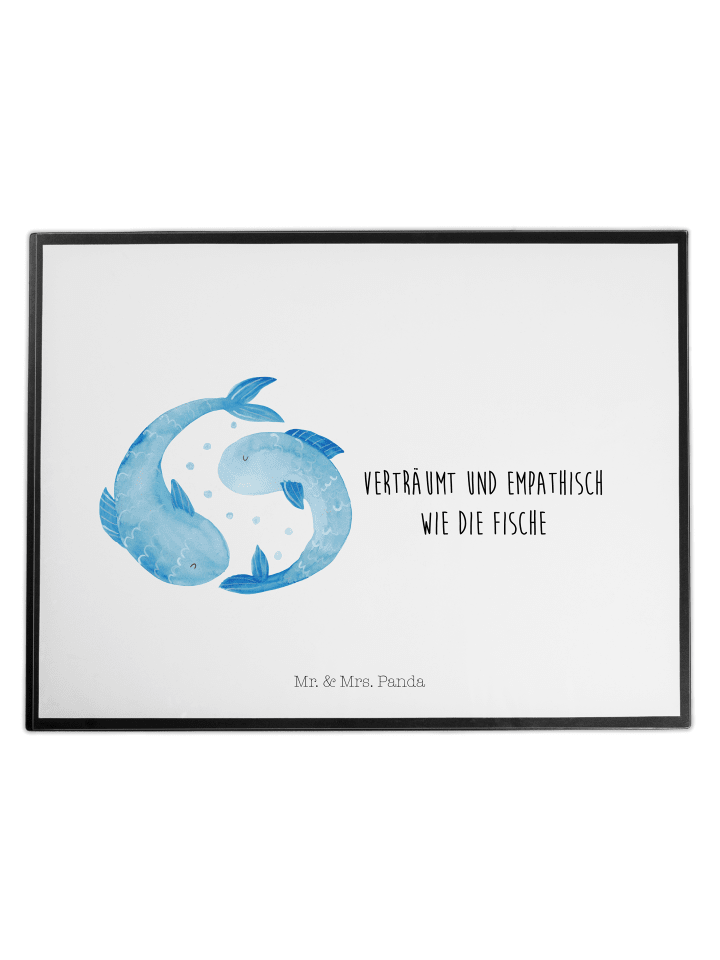 Tischschutz Sternzeichen Fische mit Spruch in Weiß