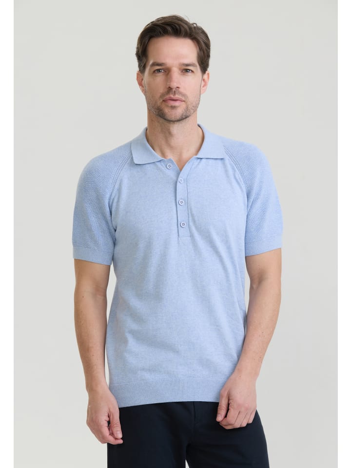 Polo Shirt Kurzarm in Blau