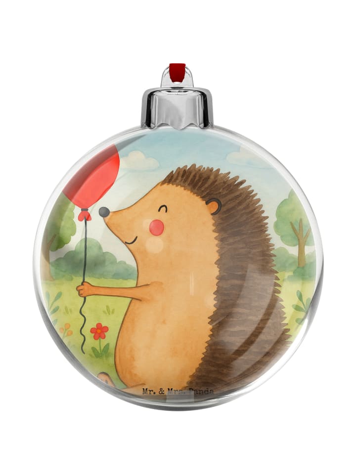 Christbaumkugel Igel Luftballon Design ohne Spruch in Weiß