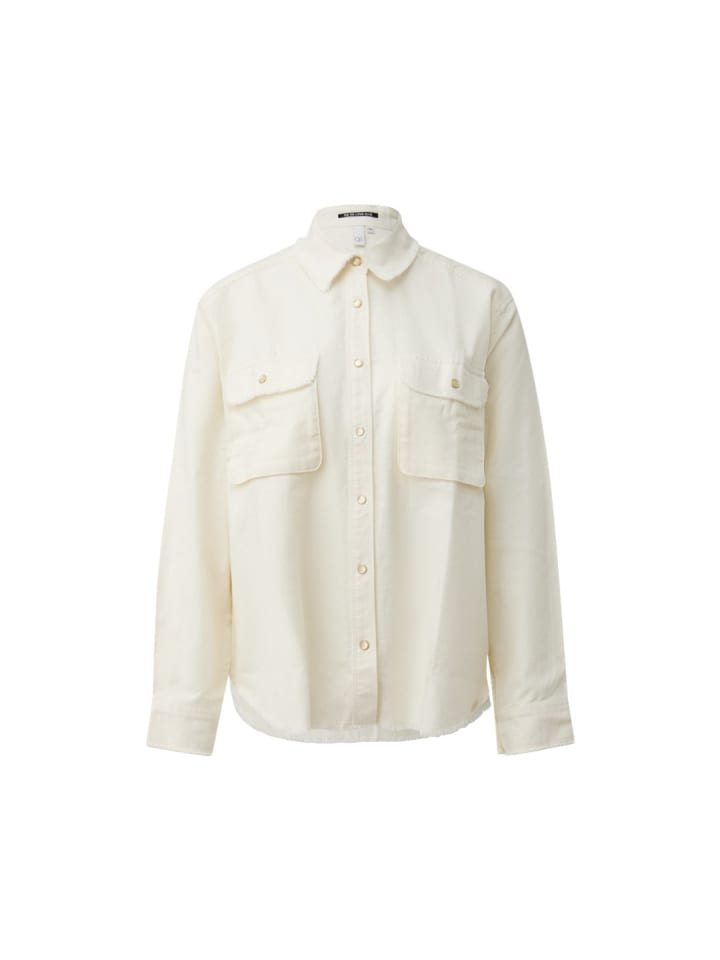 Langarmbluse in creme
