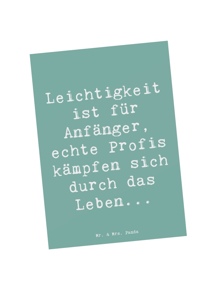 Postkarte Spruch Leichtigkeit für Profis mit Sp... in Meeresbrise
