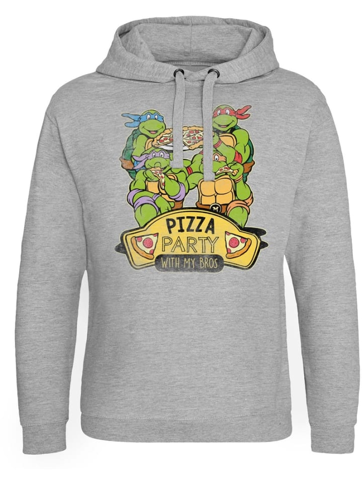 Hoodie "Pizza Party With My Bros Epic Hoodie" in Grau