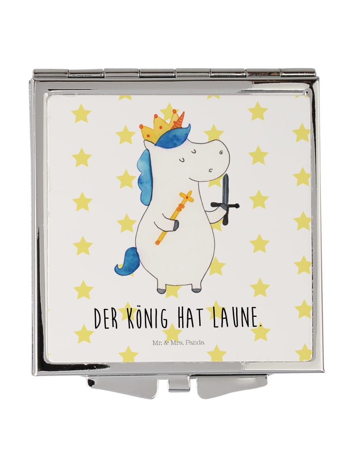 Schminkspiegel klappbar Einhorn König mit Schwe... in Weiß