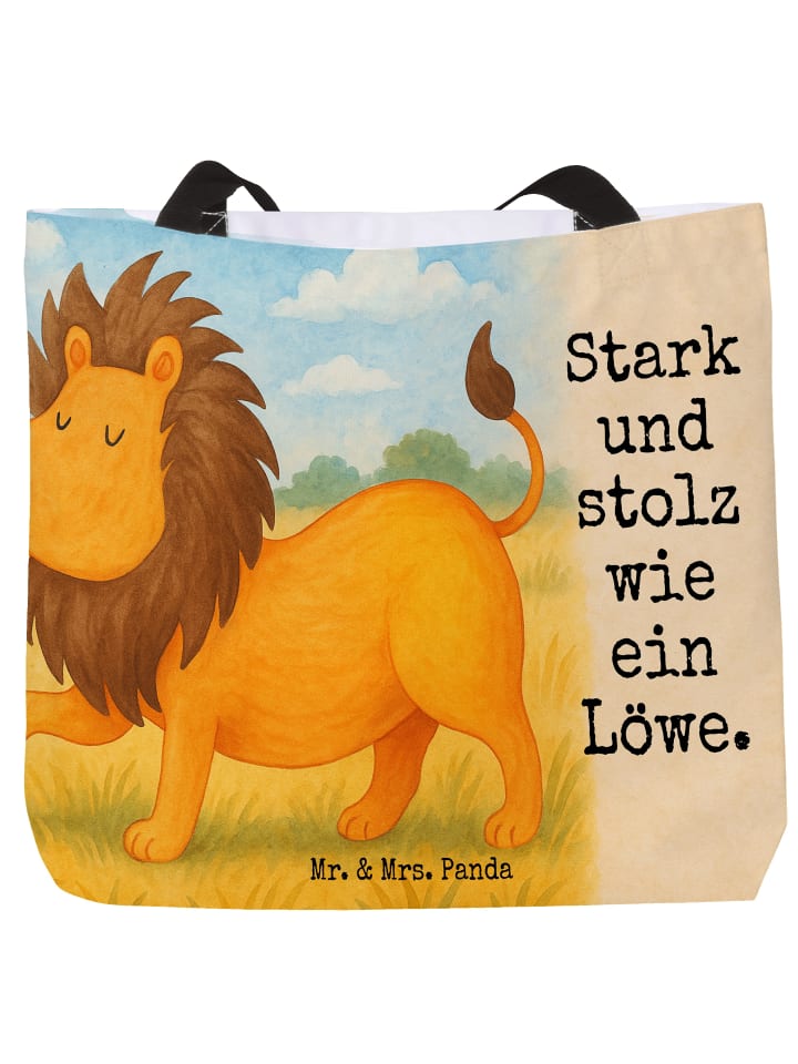 Tasche Sternzeichen Löwe Design mit Spruch in Weiß