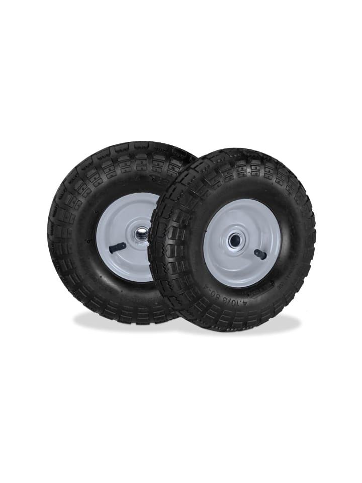 8x Sackkarrenrad in Schwarz-Grau - (H)85 x Ø260 mm