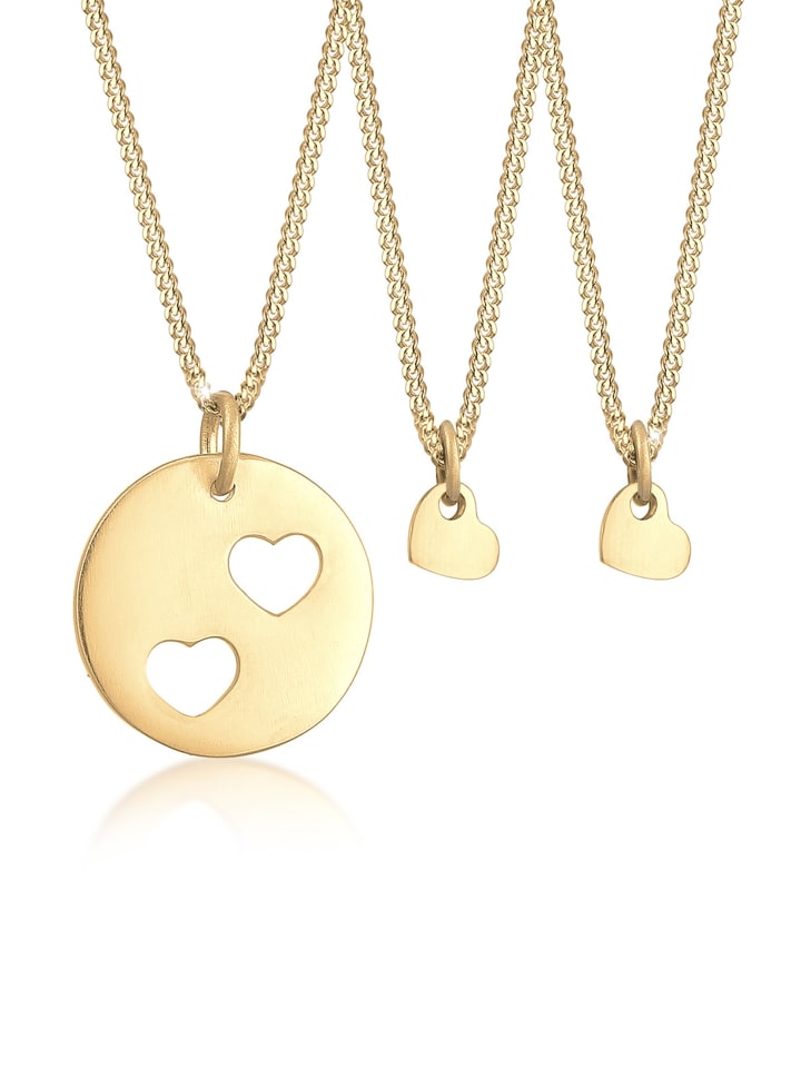Schmuckset 925 Sterling Silber Herz in Gold