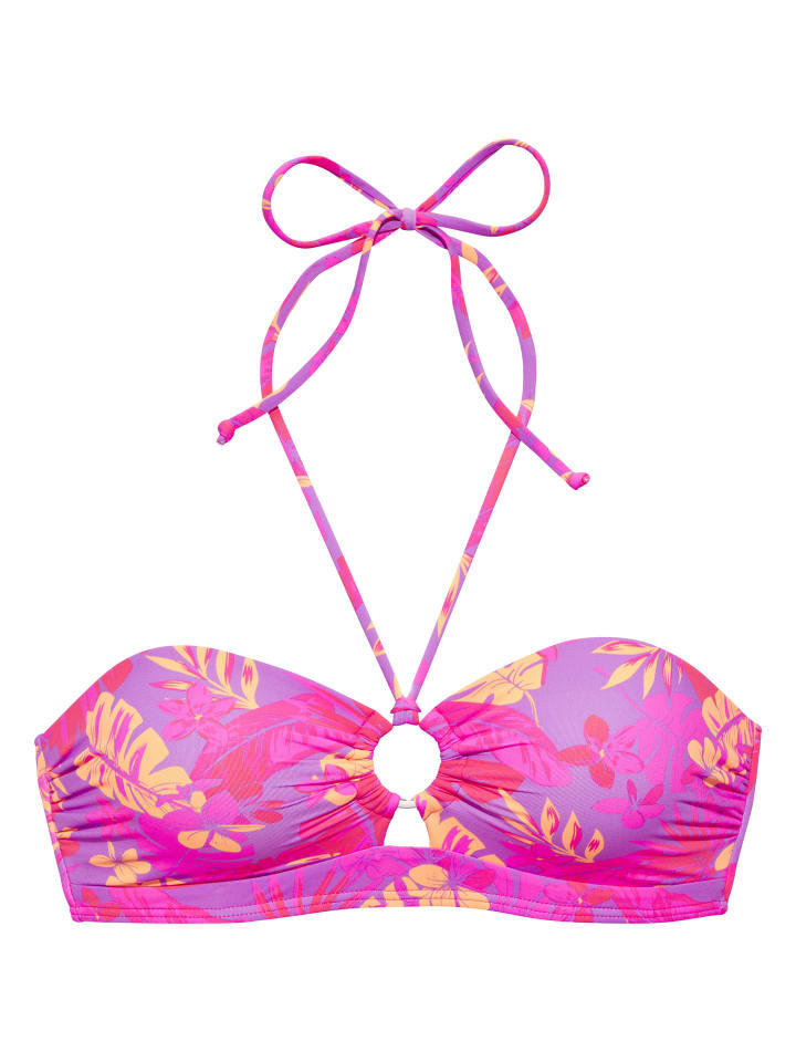 Bandeau-Bikini-Top in flieder-pink