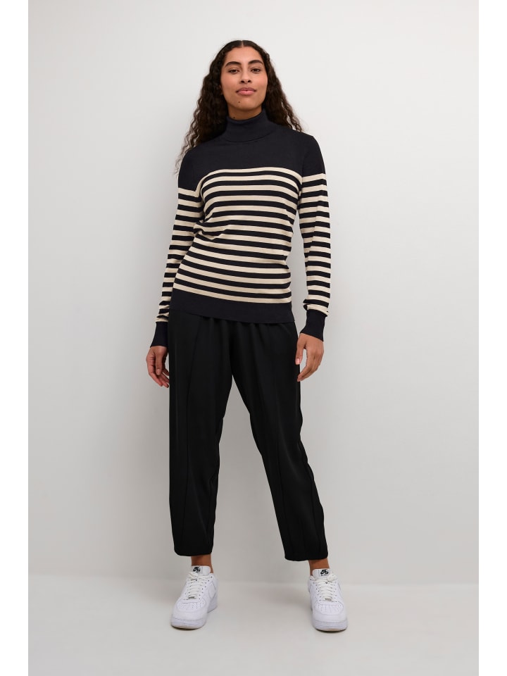 Strickpullover KAlizza Slim fit in Black/Feather Gray Mel. Stripe