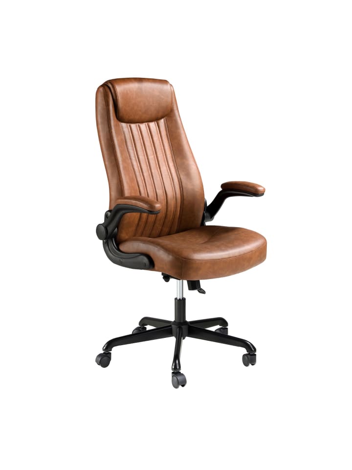 Büro-Drehstuhl 4223 in Braun / Schwarz – (B)69 x (H)73 x (T)115 cm