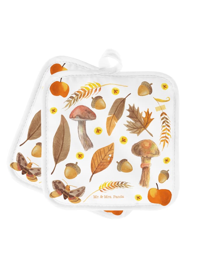 Topflappen Herbst mit Spruch in Bunt