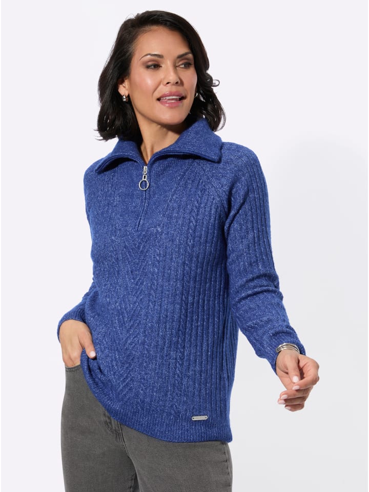 Troyer in royalblau-meliert