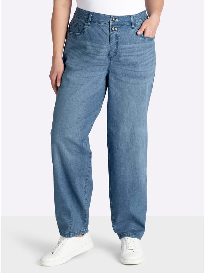Jeans in blue-bleached
