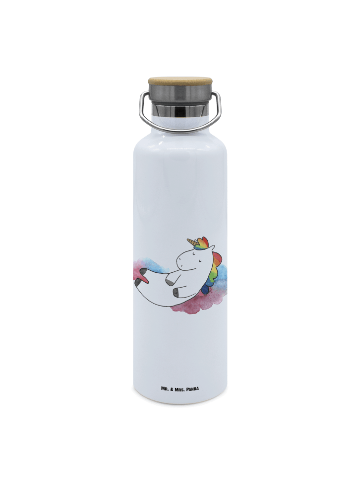 Getränkeflasche Einhorn Wolke 7 ohne Spruch in Weiß