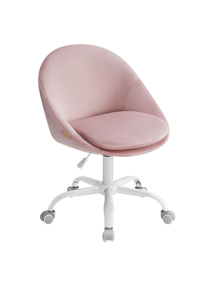 Bürostuhl Lenna in Pastellrosa - (B)60 x (H)(80-90) x (T)60 cm