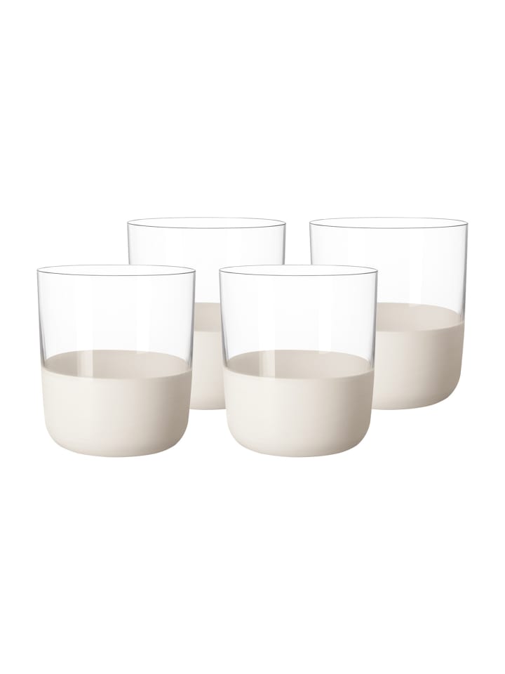 4er Set Whiskybecher Manufacture Rock in Weiß-Transparent 250 ml