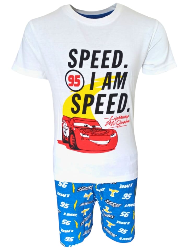 Schlafanzug kurz Disney Cars Lightning McQueen in Blau