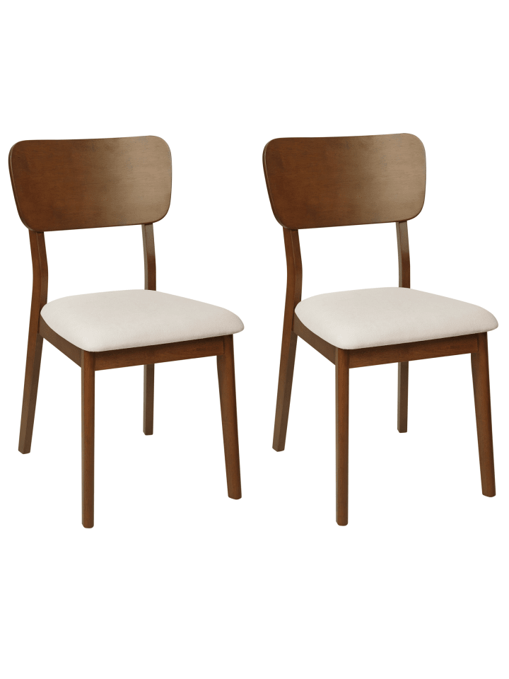2er-Set Esszimmerstuhl MINIER in Braun/Beige