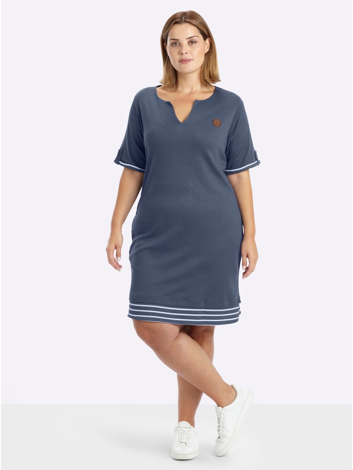 Jersey-Kleid in rauchblau